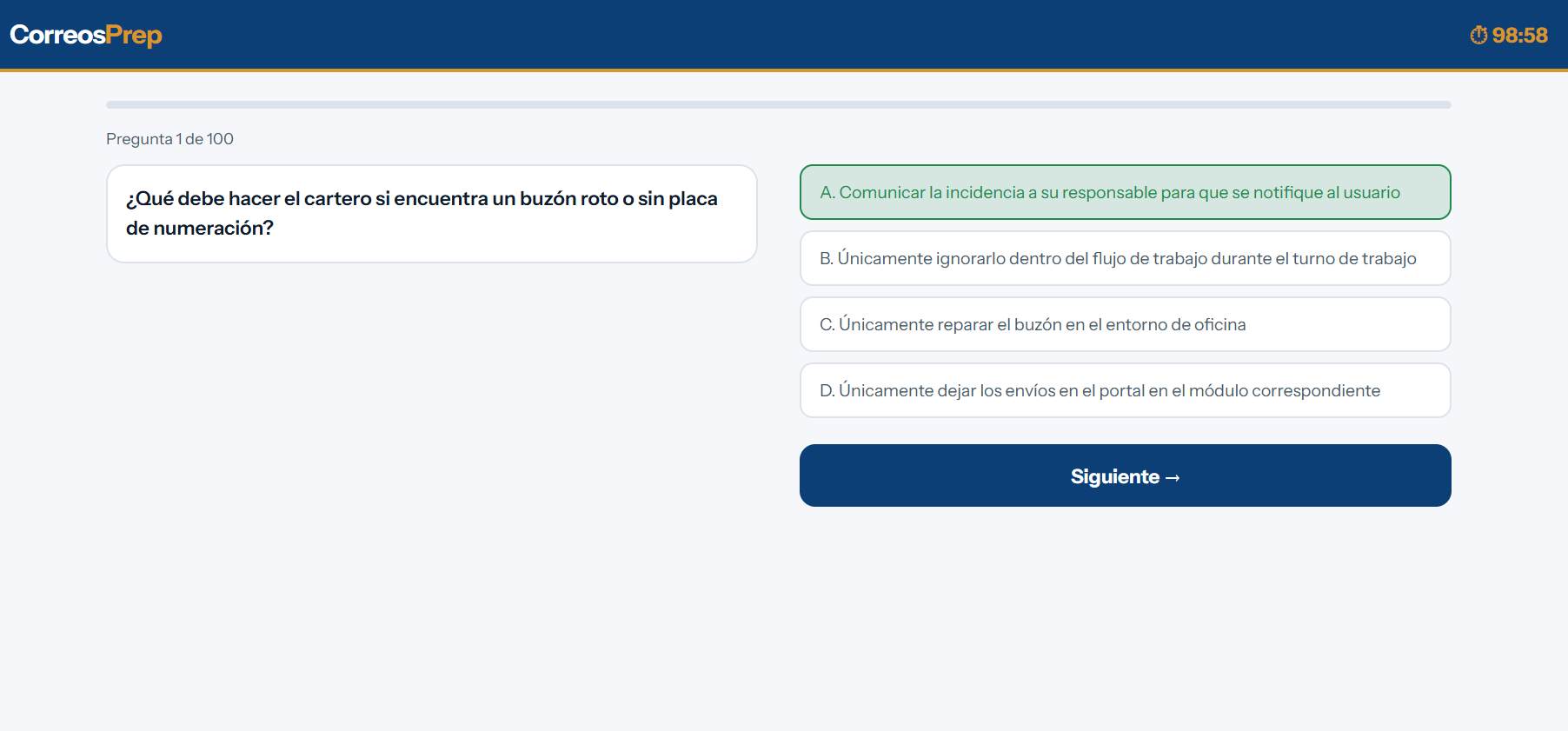 Simulacro cronometrado
