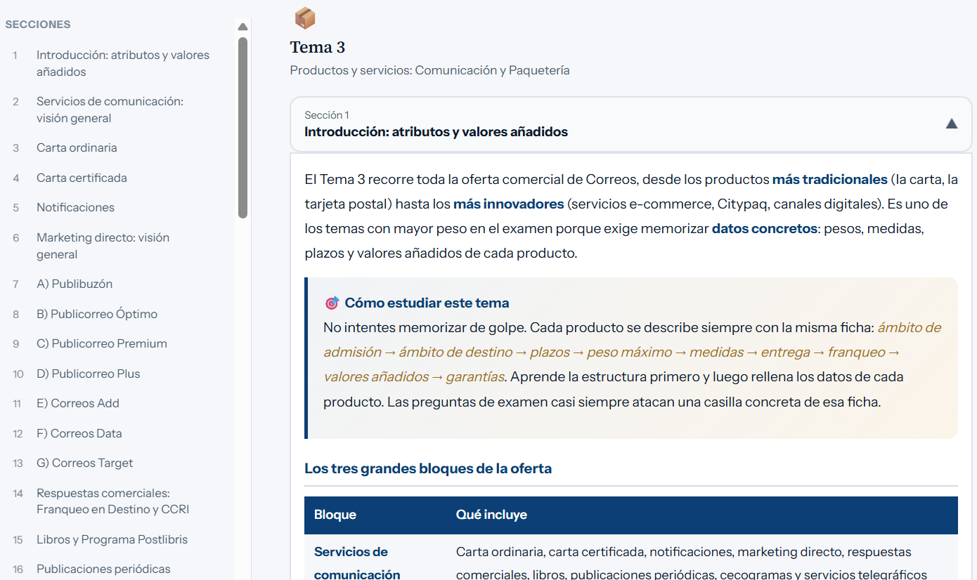 Lector de temario